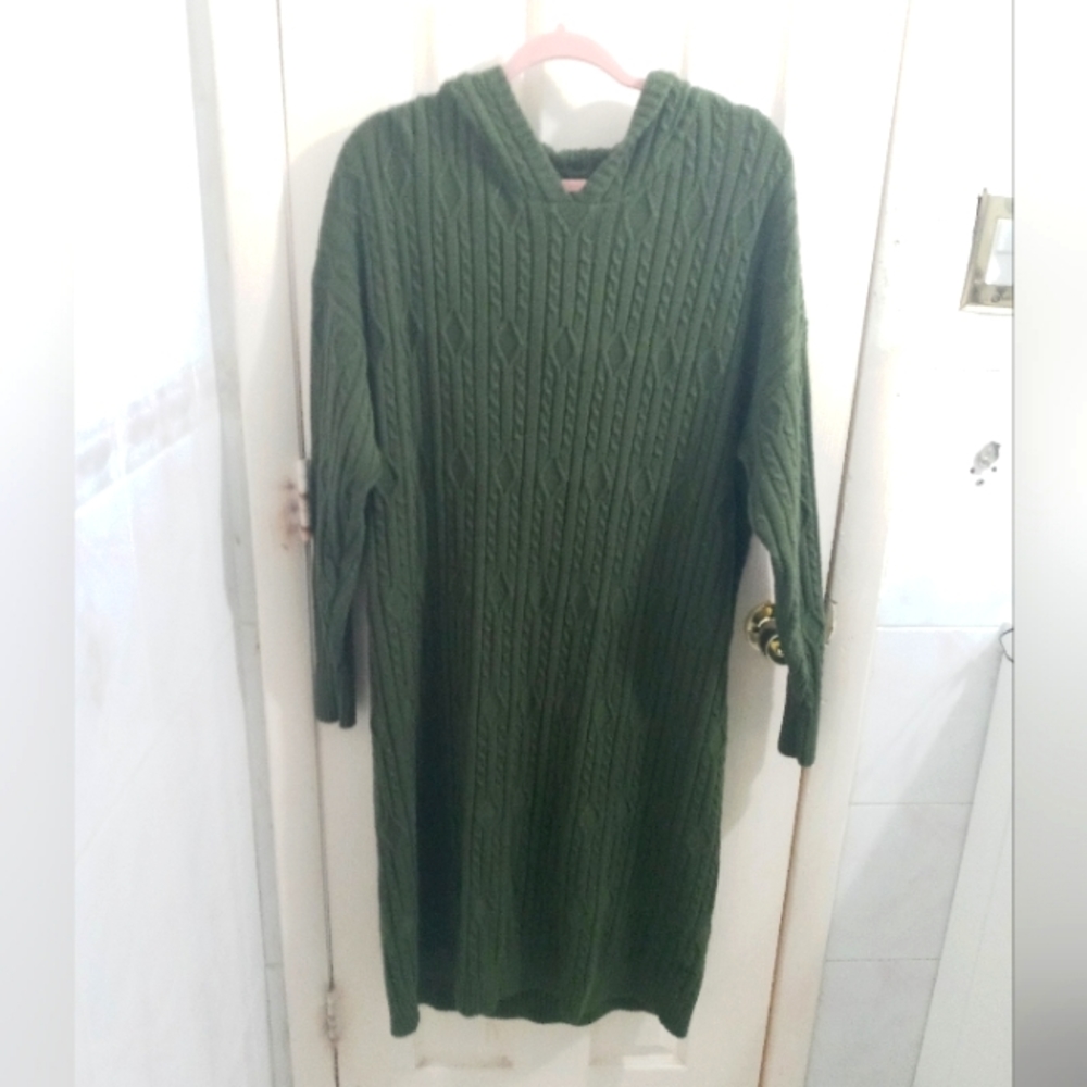 Shein Cable Knit Hoodie Long Sleeves Dress Size 1X